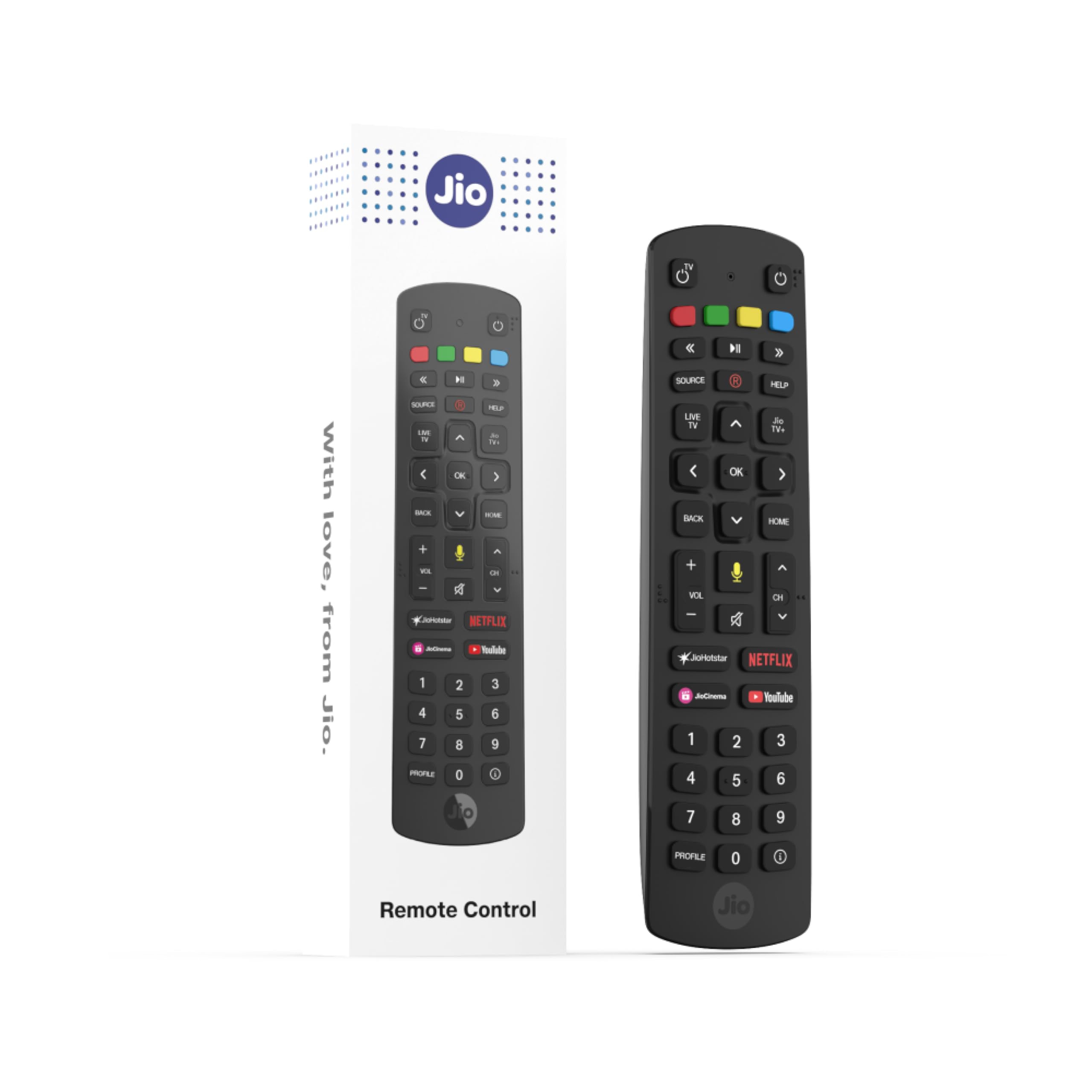 Jio Original & Genuine Bluetooth Voice Remote for JioFiber Set-Top Box | 43-Key Universal Replacement | Easy Pairing | 6-Month Warranty