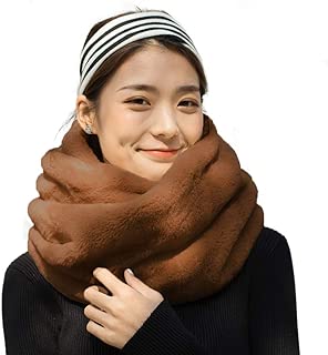 無地 ソフト ファー スヌード 男女兼用 厚手 一周巻き レディース ネックウォーマー マフラー