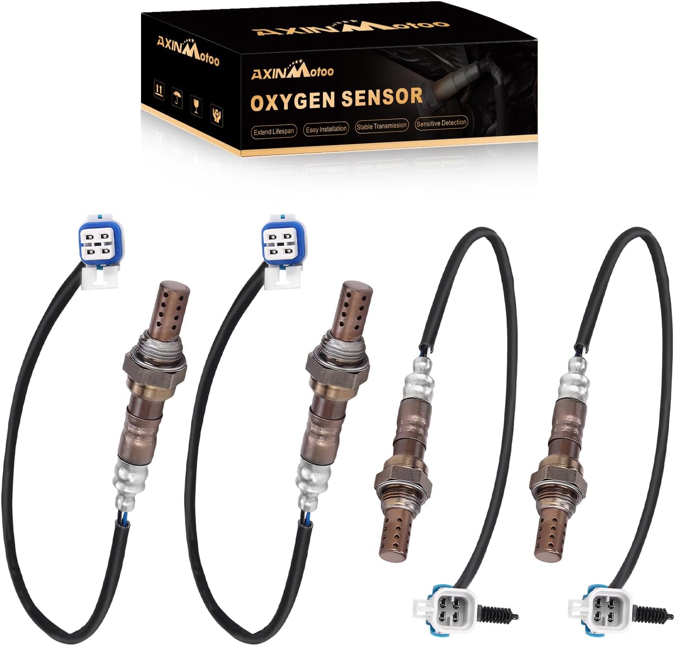 O2 Oxygen Sensor 4PCS Upstream Downstream 234-4668 234-4256 Replacement for GMC Yukon XL Sierra 1500 2500 3500, for Cadillac Escalade, for Chevy Tahoe Avalanche Silverado Suburban 1500 2500