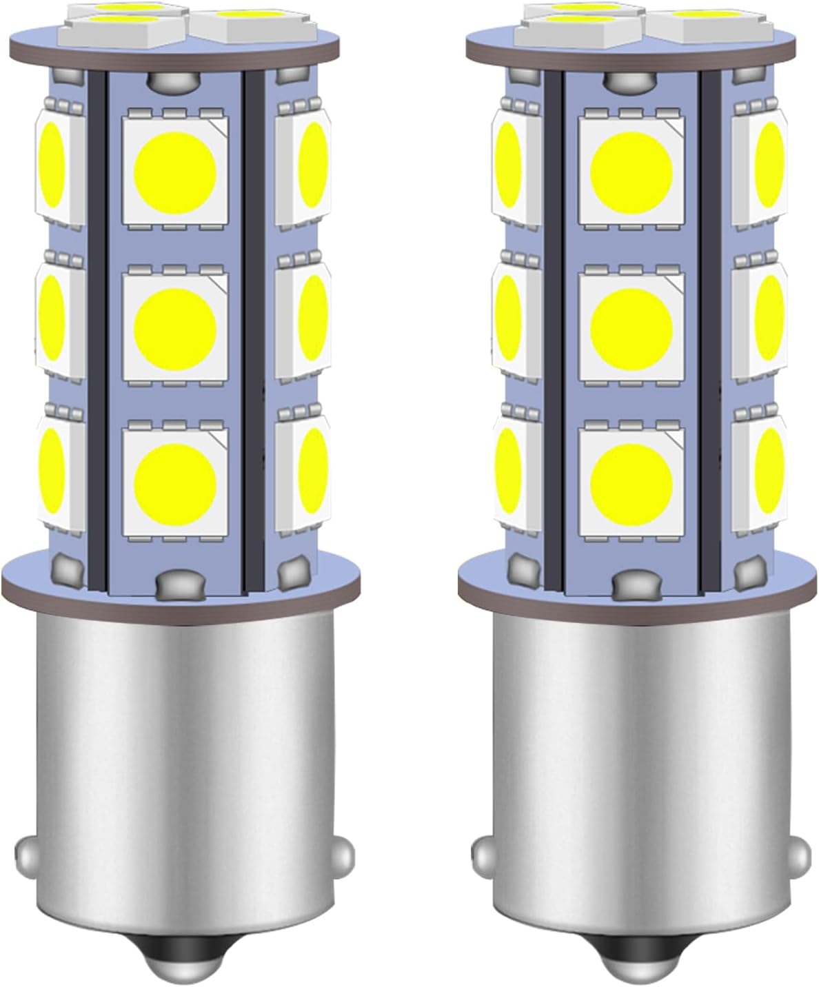 GRV Ba15s 1156 1141 High Bright Car LED Bulb 18-5050SMD AC/DC 12V -28V Cool White Pack of 10