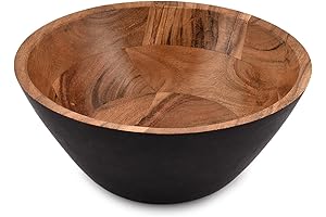 Elegant Black Acacia Wood Fruit Bowl For kitchen counter