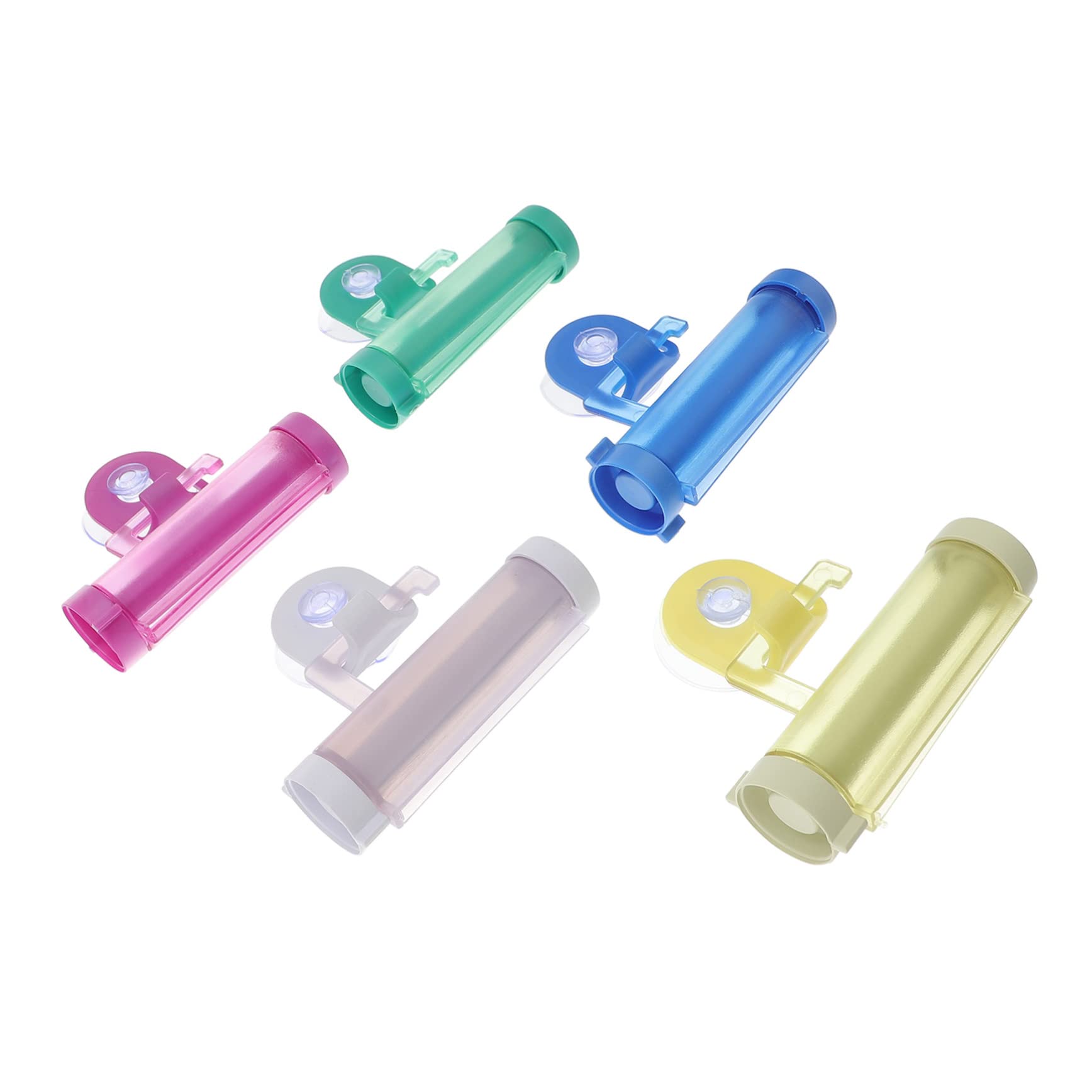 IWOWHERO Toothpaste Squeezer Suction Cup 5pcs Plastic Facial Toothpaste Extruder for Waste Reduction Easy Operation Random Color