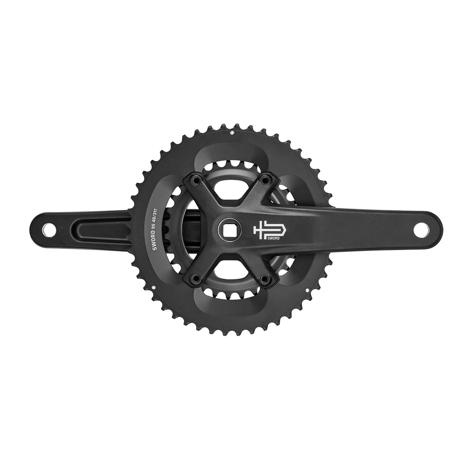 Amazon | microSHIFT ソードブラック 2x クランクセット - 9速、46/29t