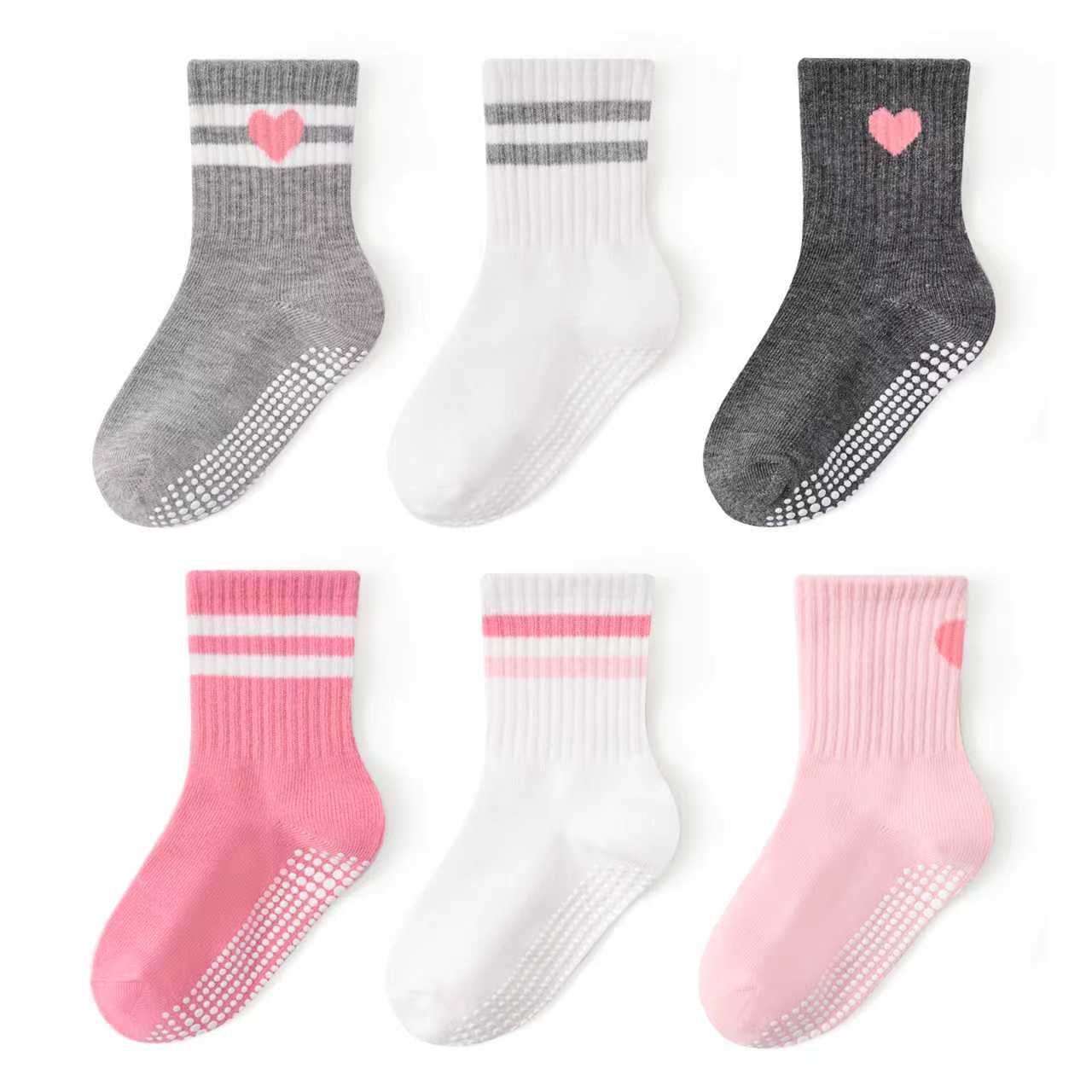 Non-Slip Baby Cotton Ankle Socks with Grippers for Toddler Walking