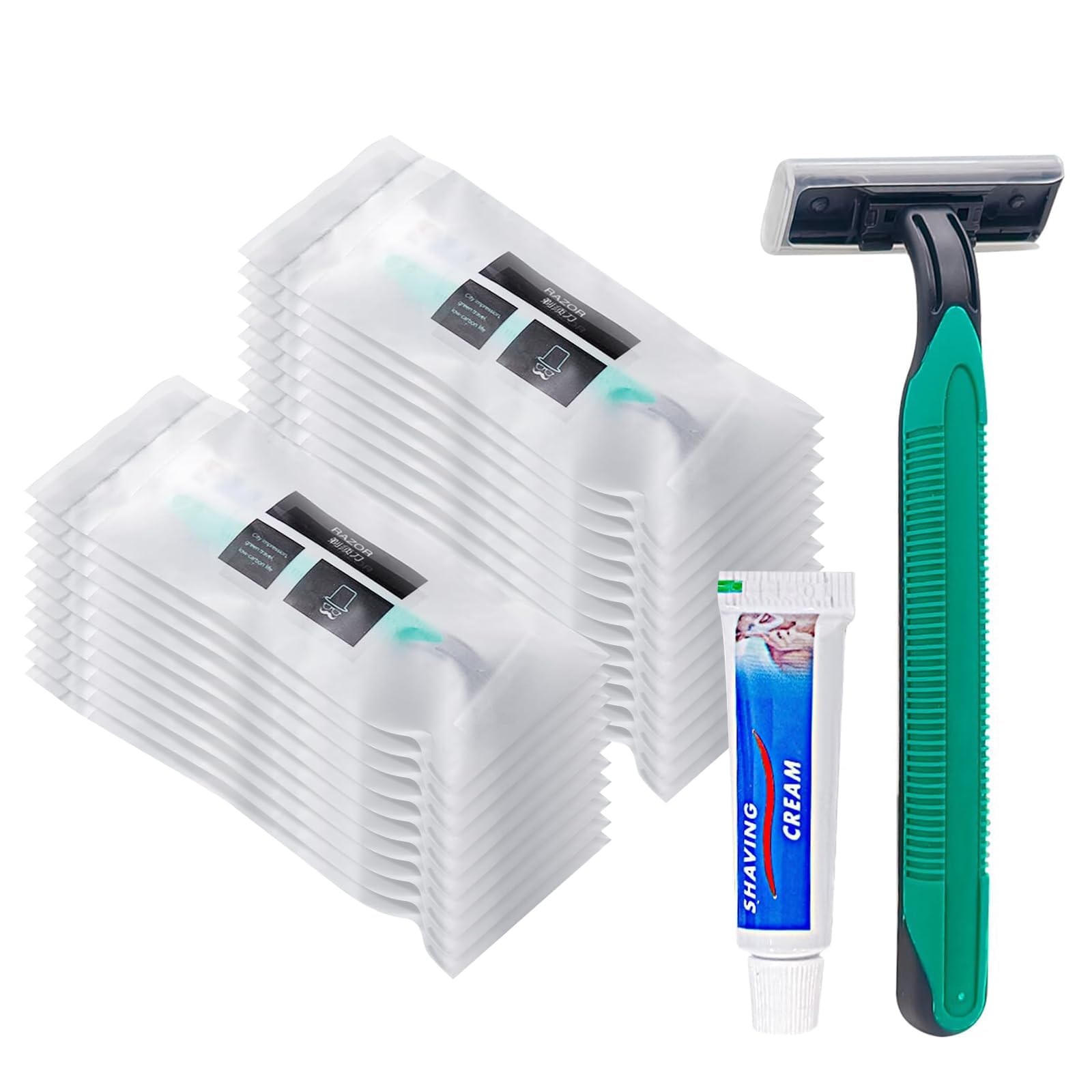 Sponsored Ad – 50PCS Travel Size Shaving Kit, Bulk Disposable Razors with 0.17 OZ Shaving Cream Twin Blade Shaving Kit Hotel Disposable Razors Guest Shaving Kit for Hotel,Travel,Homeless,Guest Room
