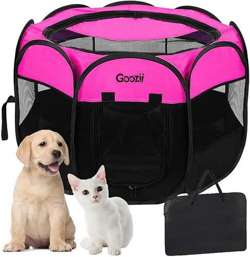 GOOZII Pet Cat Playpen for Indoor Cats Enclosed, Portable Foldable