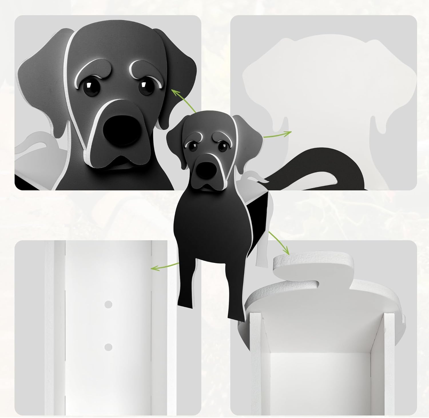 Black Labrador Planter, Cute Animal Shape Flower Planters, Plant Pots for Indoor/Outdoor Garden Decor, Unique Gifts/Souvenirs for Pet Lovers (Black)