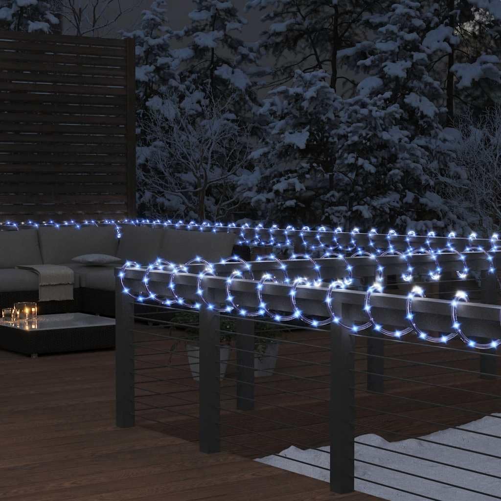 Tubo de luz de 20 m con 480 ledes de color blanco frío, IP44, resistente a la intemperie, iluminación decorativa para Navidad, fiestas, bodas, exteriores, jardín, balcón, terraza, árbol, casa