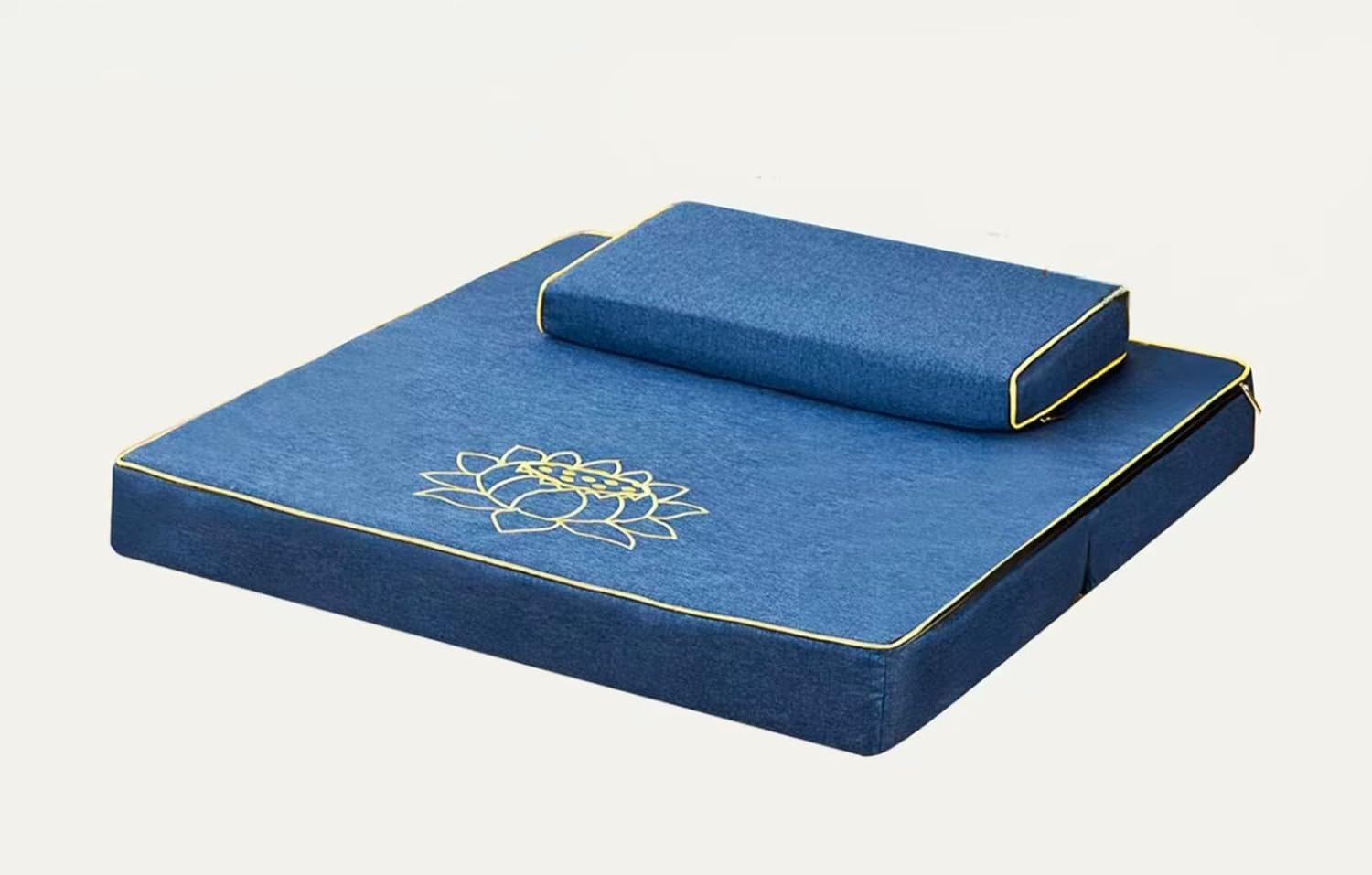 Juego De Estera De Cojín Para Meditación, Esterilla De Yoga Grande Y Gruesa, Almohadas De Suelo De Refuerzo, Asientos Para Adultos, Accesorios De Meditación(Size:70x70cm(28x28inch),Color:azul)