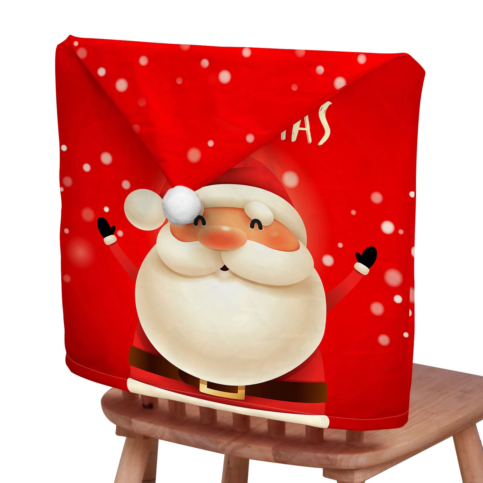 Hiseng Coprisedia Natalizi, Copertura della Sedia di Natale, Cappello di Babbo Natale Copri Sedia, Cover Decorazione Natalizia Festa Babbo Natale e Pupazzo di Neve (10 Pezzi,Babbo Natale 3)