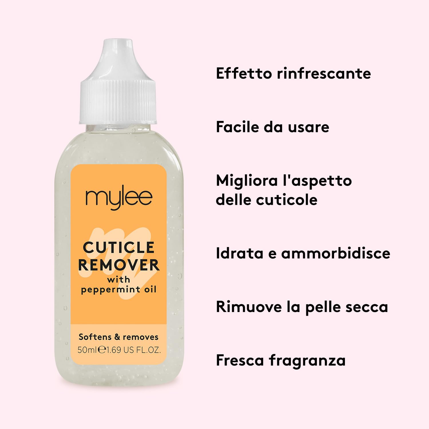 Mylee Cuticle Remover 50ml – Gel per la rimozione delle cuticole, Ammorbidisce e idrata, Rimuove le cellule morte