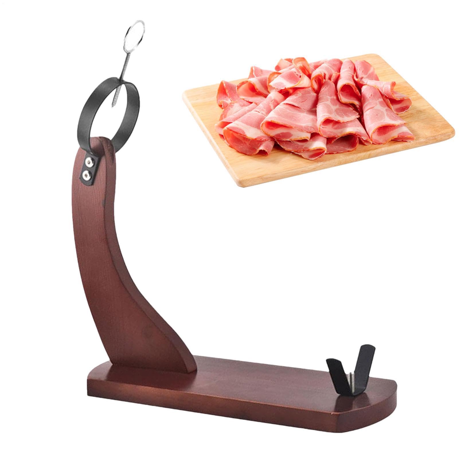 Generisch Support à jambon Espagne - Support en bois - Support à viande | professionnel - Ferrures métalliques de qualité supérieure - Accessoire de cuisine ultra fin et durable - Support fait à la m