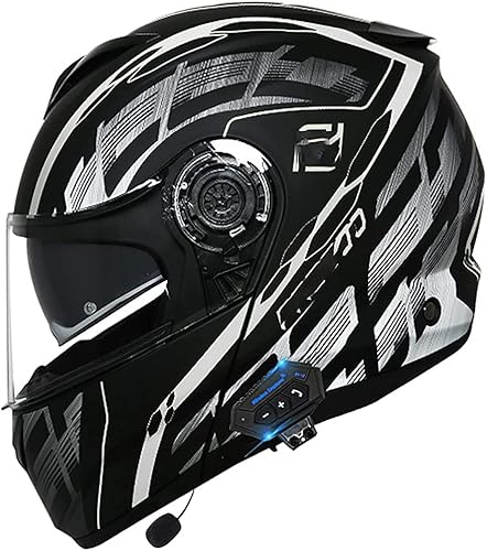 Smotohlmt Full Face Modular Motorcycle Bluetooth Helmet with Dual Sun Visor DOT Approved Men Women Motorbike Casco Moto Moped Street Racing Crash