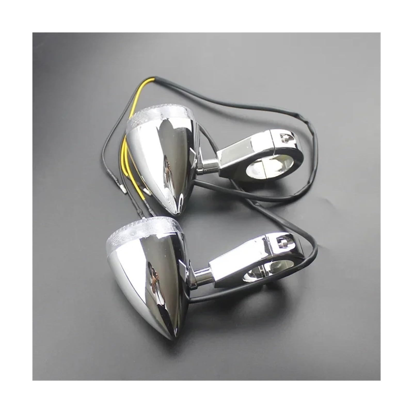 Motocicleta Indicadores Luces Par Personalizado Luces LED Señal Giro Delanteras con Abrazadera Horquilla Cromada De 39 Mm Motocicletas para Ha&rley para para Ya&maha