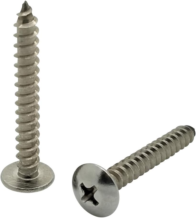 SNUG Fasteners (SNG95) 100 Qty #8 x 1-1/4" Truss 304 Stainless Phillips Head Wood Screws, Count