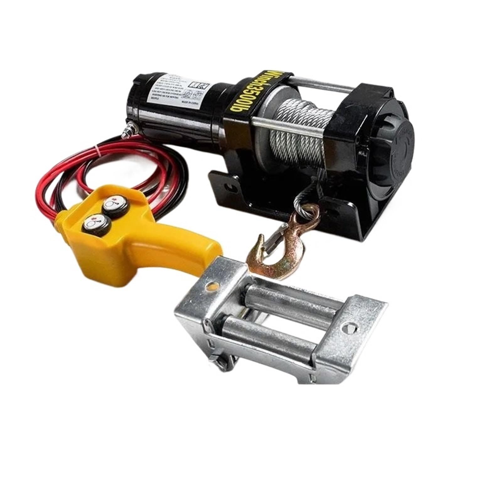 flaschenzug Kleine elektrische Winde, 12 V, Geländewagen, Selbstrettung, 24, praktische Hebevorrichtung, fahrzeugmontierte Winden, Kran Seilhebezug(3500 pounds 24v A)