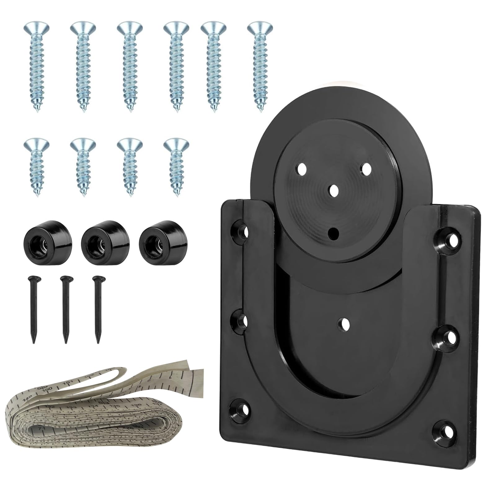 Dart Board Bracket Kit, Black Dartboard Wall Mount Set with Screws, Stabiliser Pads, Nails and Tape Measure, Dartboard Hanging Accessories for Home and Club