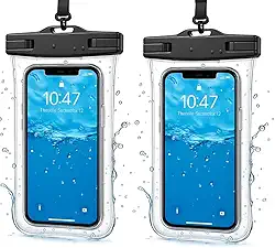 Capa Case Kit 2 Unidades A Prova D'água Impermeável para Celular Smartphone Capinha com Alça Universal Proteção 360º Completa Sensível ao Toque (Preto)