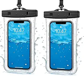 Capa Case Kit 2 Unidades A Prova D'água Impermeável para Celular Smartphone Capinha com Alça Universal Proteção 360º Completa Sensível ao Toque (Preto)