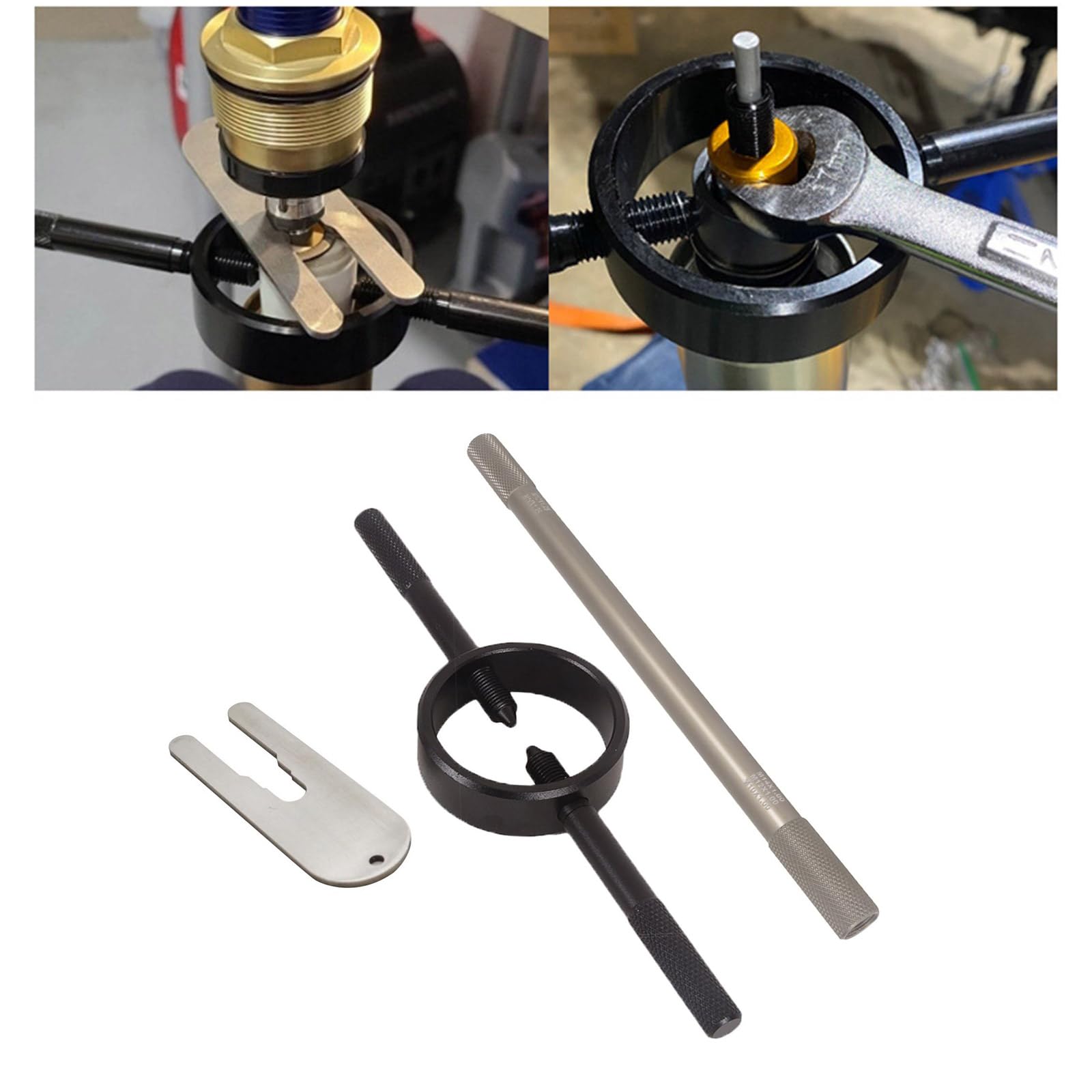 Juego de compresor de Resorte de Horquilla de Motocicleta ergonómico, Herramienta de compresor de Resorte Ajustable, Juego de Herramientas de compresión Segura Ajustable