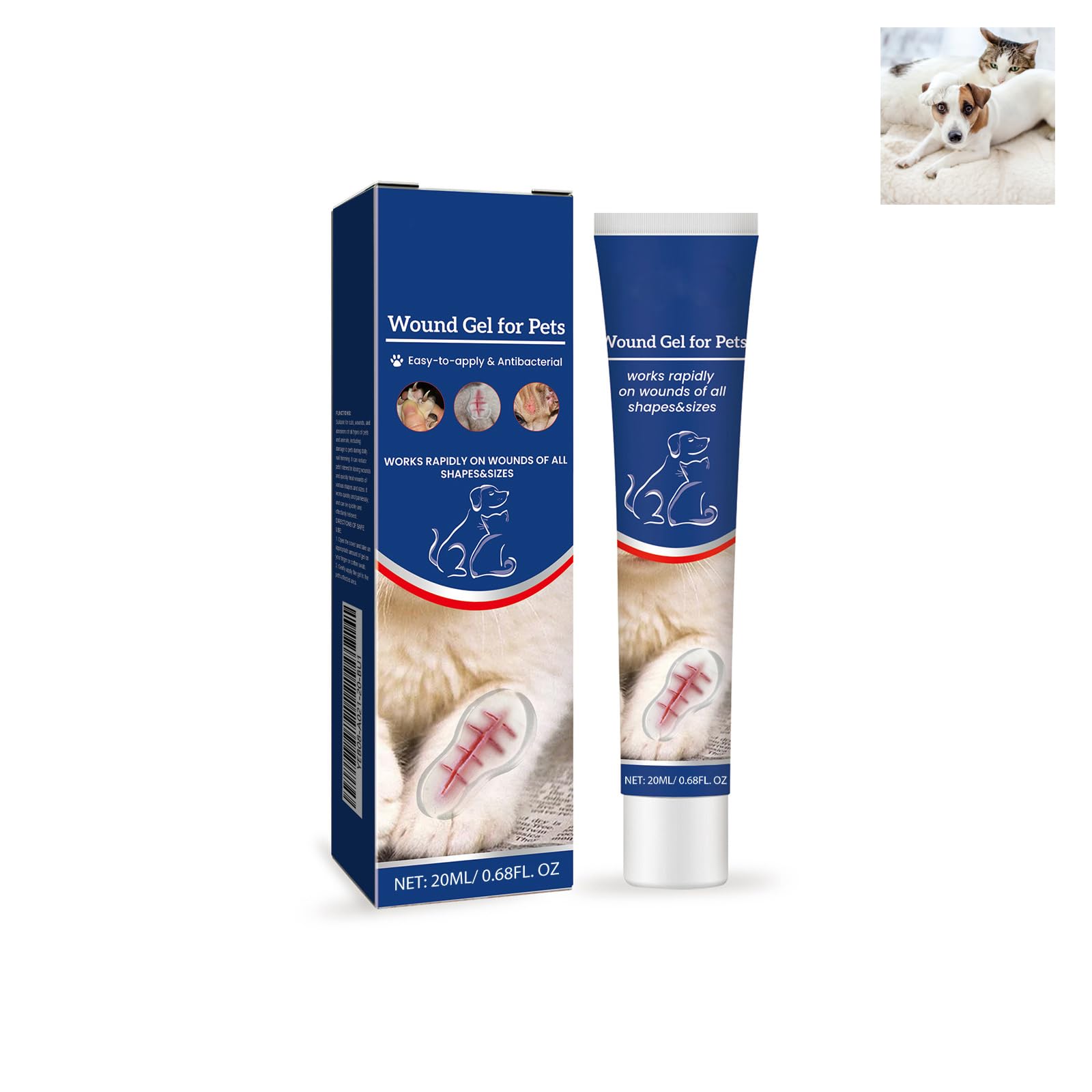 Gel Soin des Plaies pour Animaux,Gel de Soin des Plaies pour Chiens et Chats,Gel de Guérison Imperméable,Gel Apaisant pour Les Plaies pour Chats et Chiens