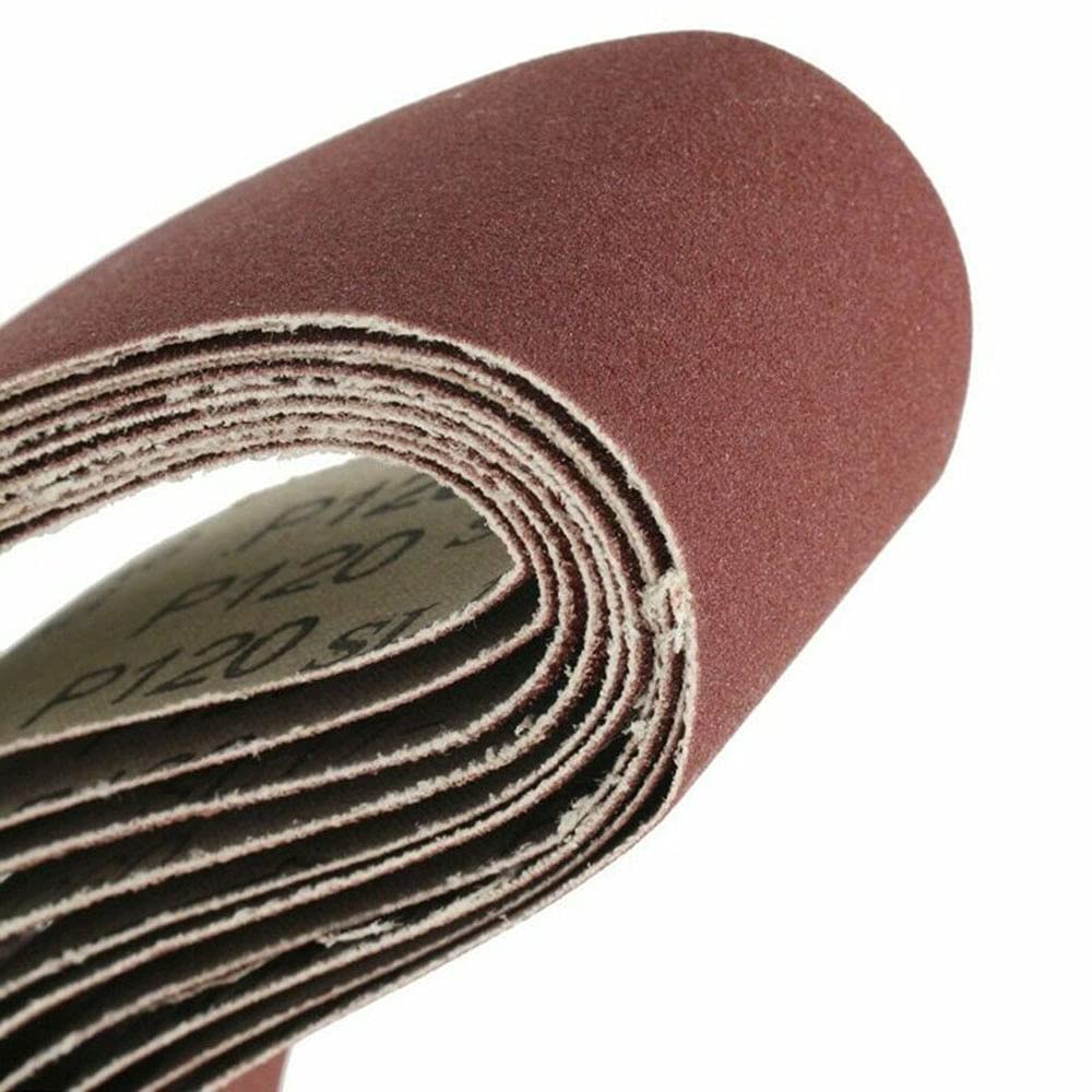 Banda de lijado, banda pulido papel lija, 10 piezas abrasiva 50 x 686 mm for lijadora madera y metal, bandas grano 40-1000, accesorios