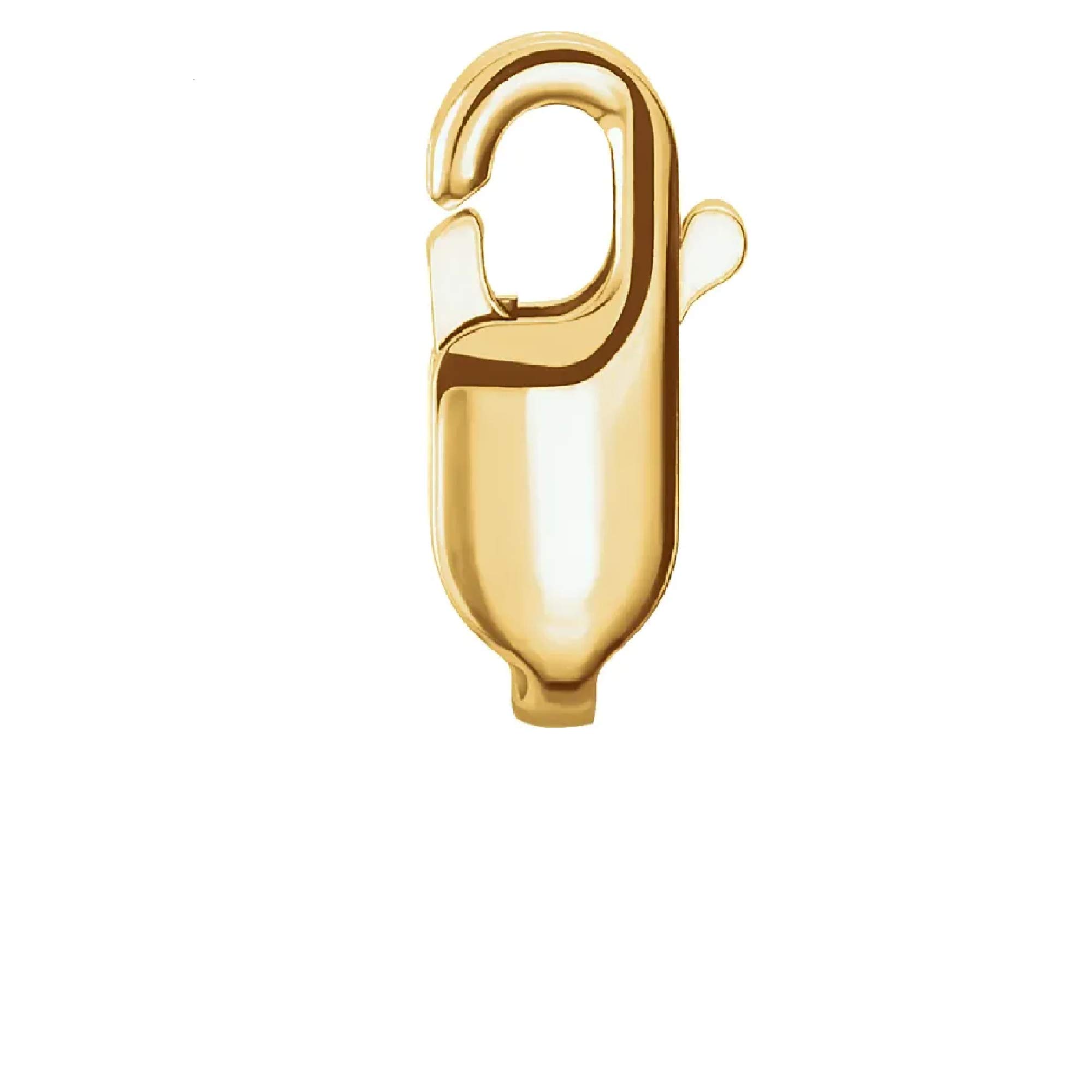 10K 14K 18K Solid Gold/Platinum Standard Lobster Claw Clasp w/wo Jump Ring Stamp (11.75, 10kt Yellow Gold)
