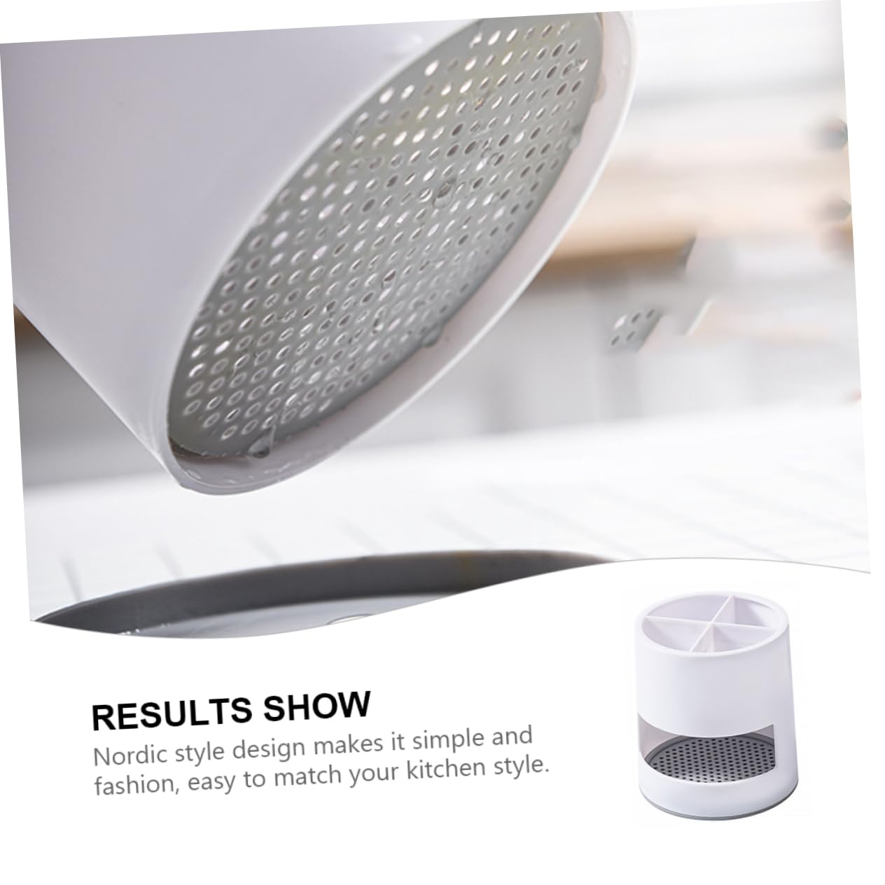 Cabilock 1Pc Nordic Style Utensil Holder Desktop Container for Chopsticks Forks and Spoons Drainage Design for Easy Cleaning Minimalist Kitchen Storage Elegant