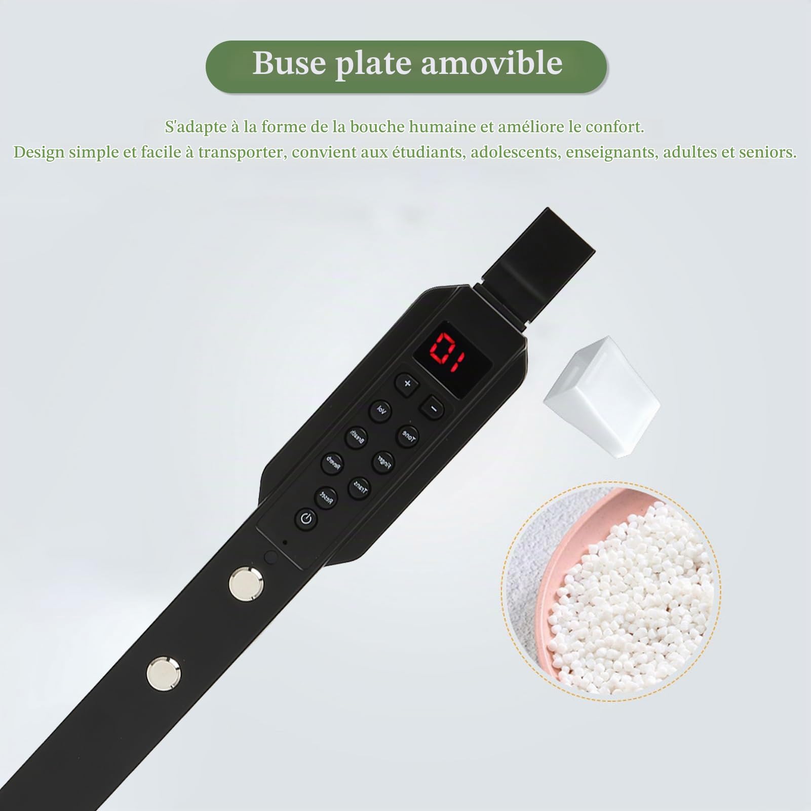 Mini Saxophone, Instrument à Vent Numérique, Instrument à Vent Rechargeable, Mini Ensemble D'instruments à Vent électroniques, Haut-parleur HiFi 2 W intégré, avec 12 (noir)