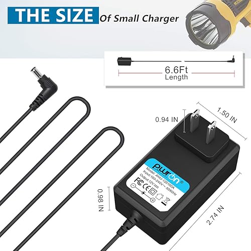 Miniatura 5 de PwrON Adaptador de CA compatible con Stanley Fatmax SL10LEDS 10 vatios Li-ION LED foco recargable, SL1M09 SL5W09 HID0109 FL5W10 FL3WBD linterna