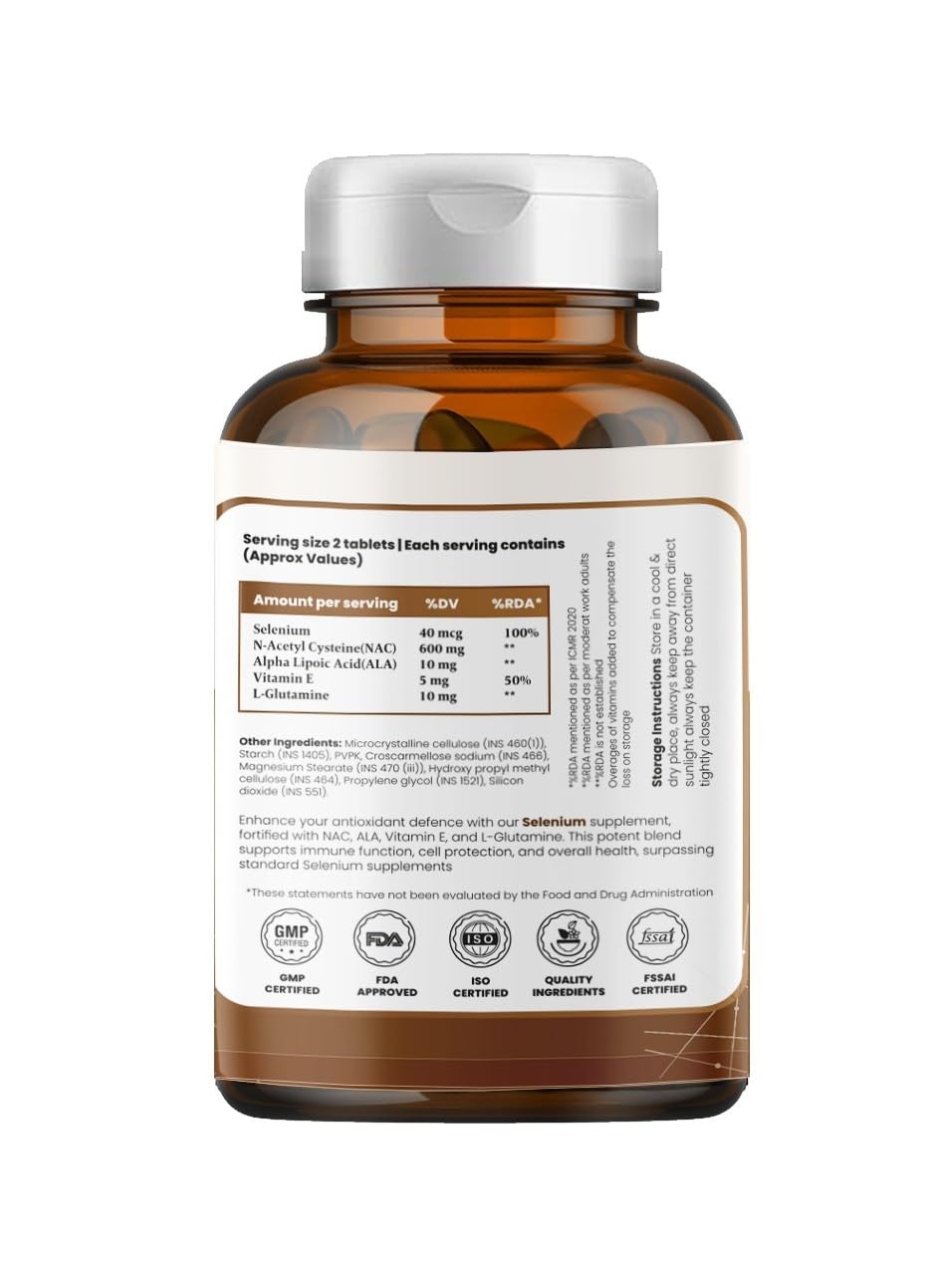 Selenium 40mcg Supplement with NAC, ALA & Vitamin E β Antioxidant & Immunity Support Capsules (1) 4