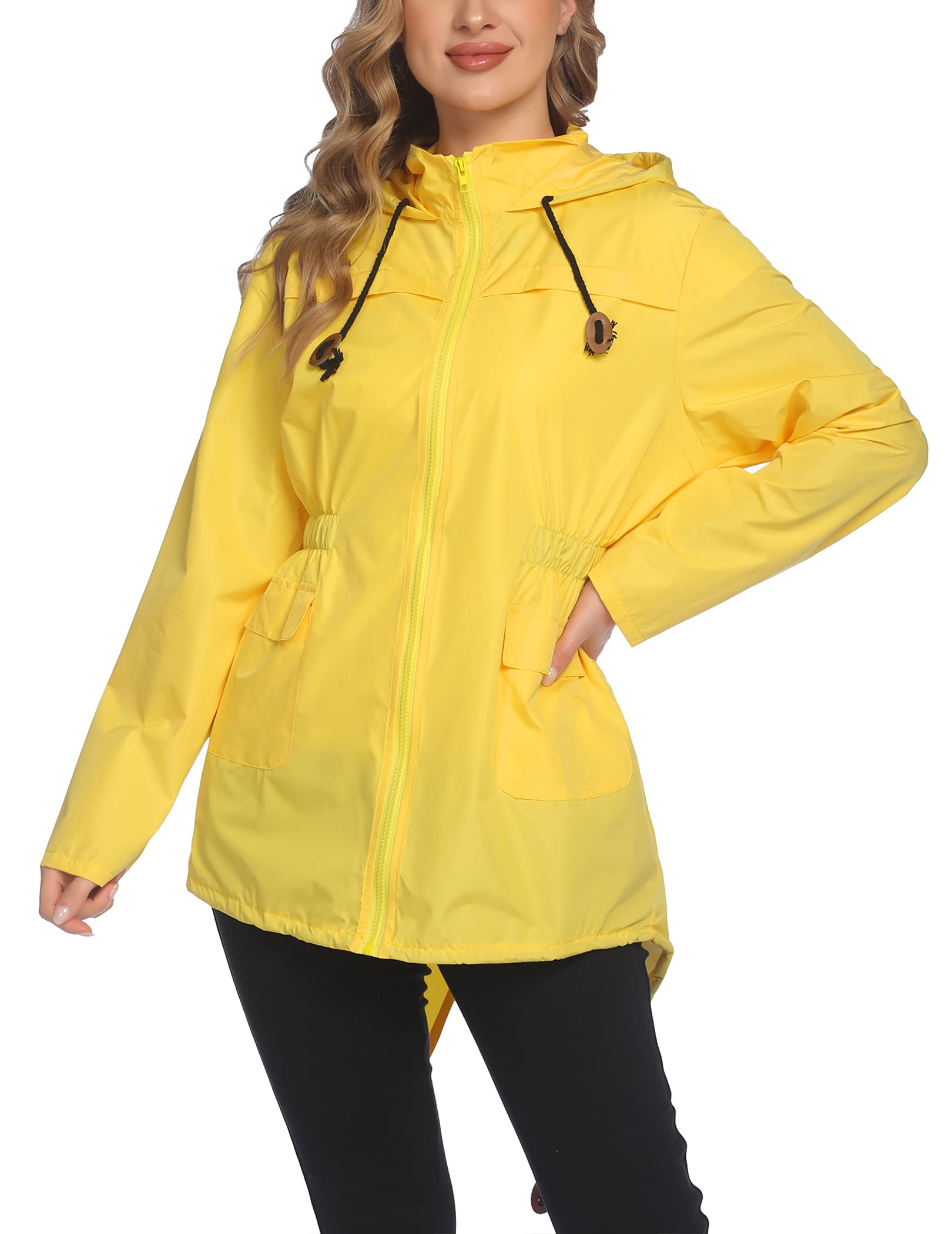 Zeagoo Winterjas voor dames, warme winterjas, lichte overgangsjas met capuchon, gewatteerde jas met zakken, winterparka S-XXL, grijs, XL