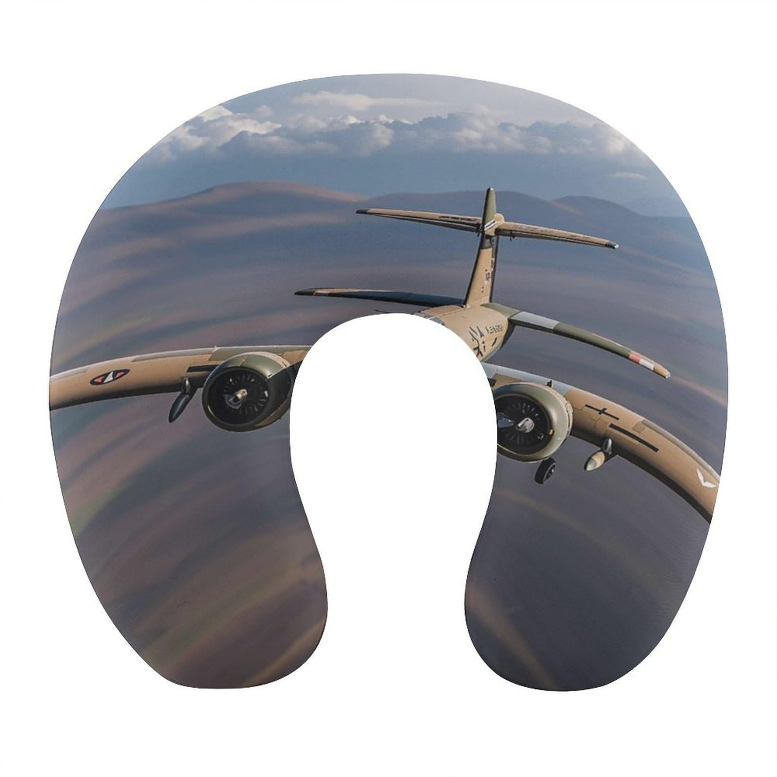 FekiLoot US Army Plane Travel Pillow U Shaped Neck Pillow Comfortable Memory Foam Pillow Portable Soft Headrest Lightweight Neck and Head Support for Planes Trains Self-Driving Cars
