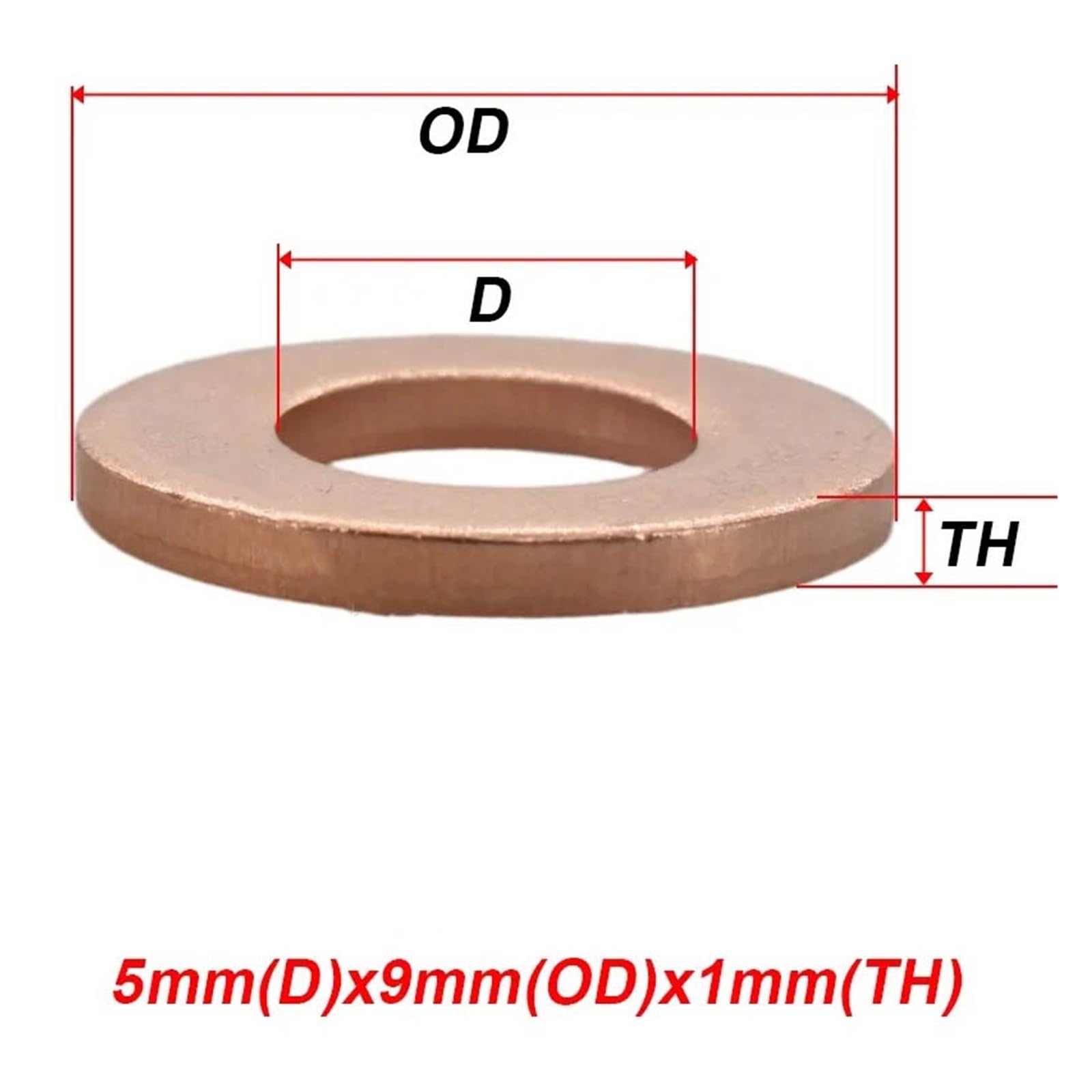 1-30 piezas M18-M60 Arandelas de cobre Cuña Junta plana Anillo de sello Espaciador liso for tapón de cárter(30Pcs,M30x50x2.0mm)