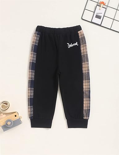 Miniatura 7 de Fuermos Ropa para niños pequeños, conjunto de camisa de botones de franela con malla y capucha + pantalones para niños, conjuntos de otoño e invierno