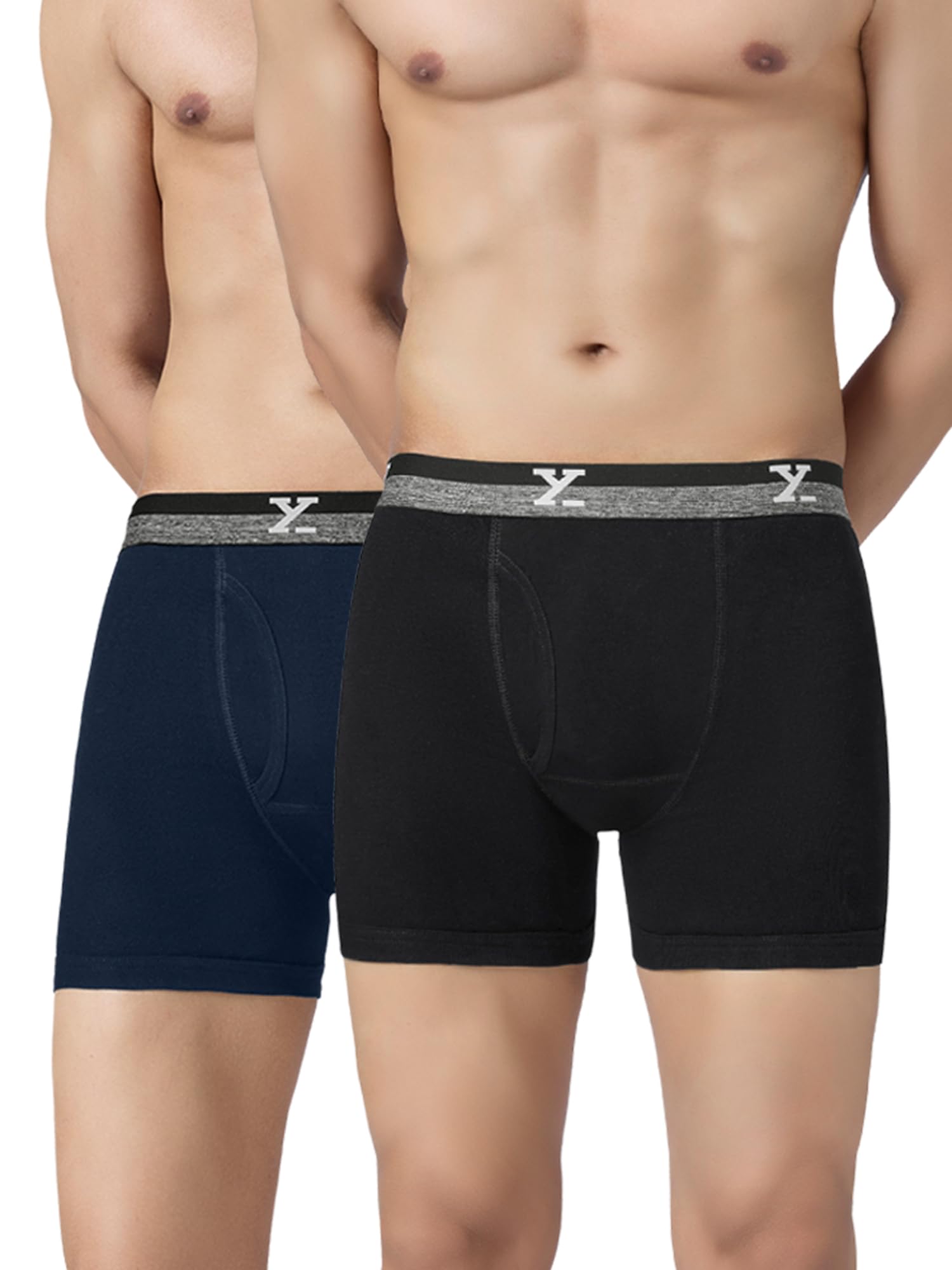 Men's Nova Cotton Boxer Brief for Men Pack of 2 |Regular Fit with intellifresh No-Marks Waistband | Solid Underwear for Men Combo