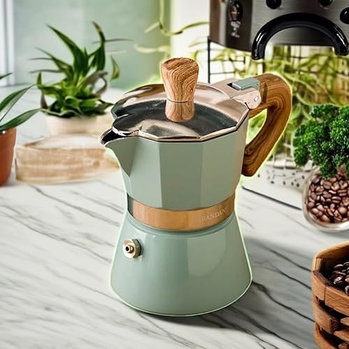 Miniatura 9 de Ochine Cafetera de café espresso, cafetera de café espresso, cafetera de café de estilo italiano clásico, taza de expreso, olla de moka, fácil de