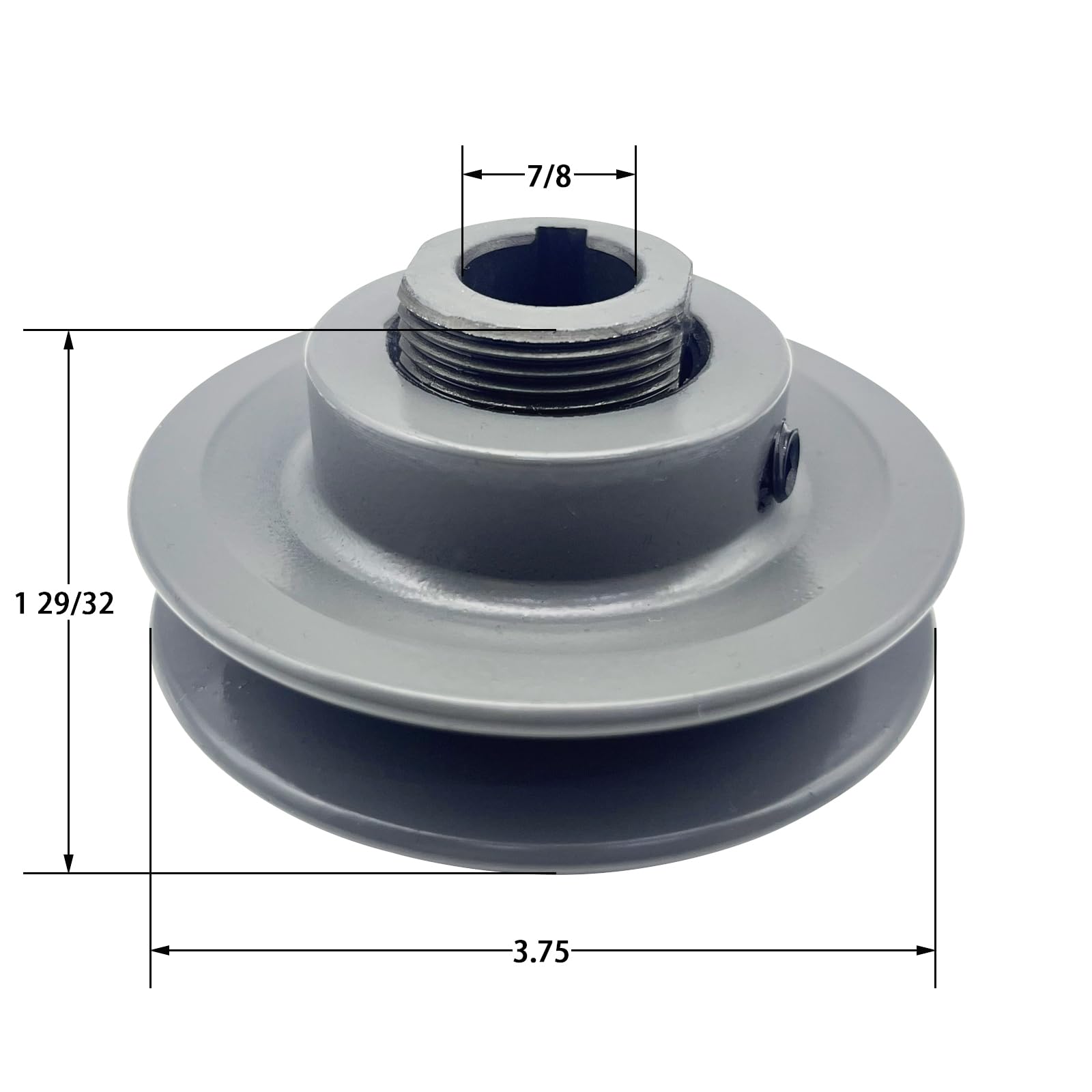 Polea de paso variable 1VL40-7/8, diámetro exterior de 3.75 pulgadas, orificio de 7/8 pulgadas, material de hierro fundido, polea de correa en V de una sola ranura VL para correas "3L","4L","5L