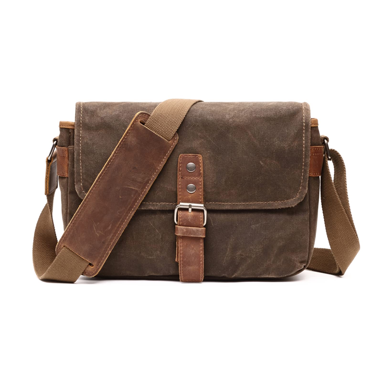 FANDARE Retro Kamera Umhängetasche Herren Segeltuch Arbeitstasche Damen Messenger Bag Schultertasche Herrentasche zum Umhängen für Reise Schule Hochschule Arbeit Outdoor Schulranzen