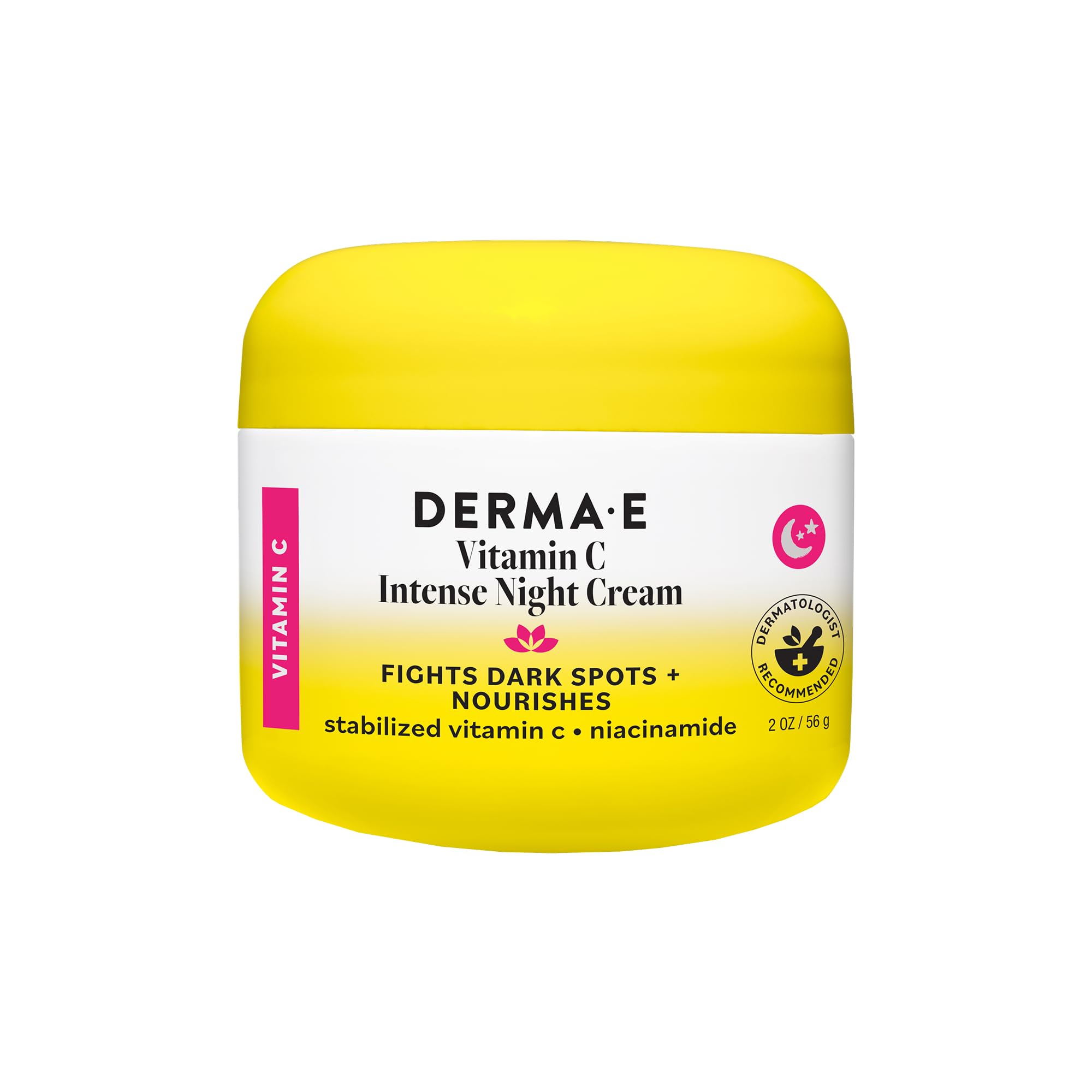 DERMA E Vitamin C Intense Night Cream, 2 Oz Brightening Facial Moisturizer