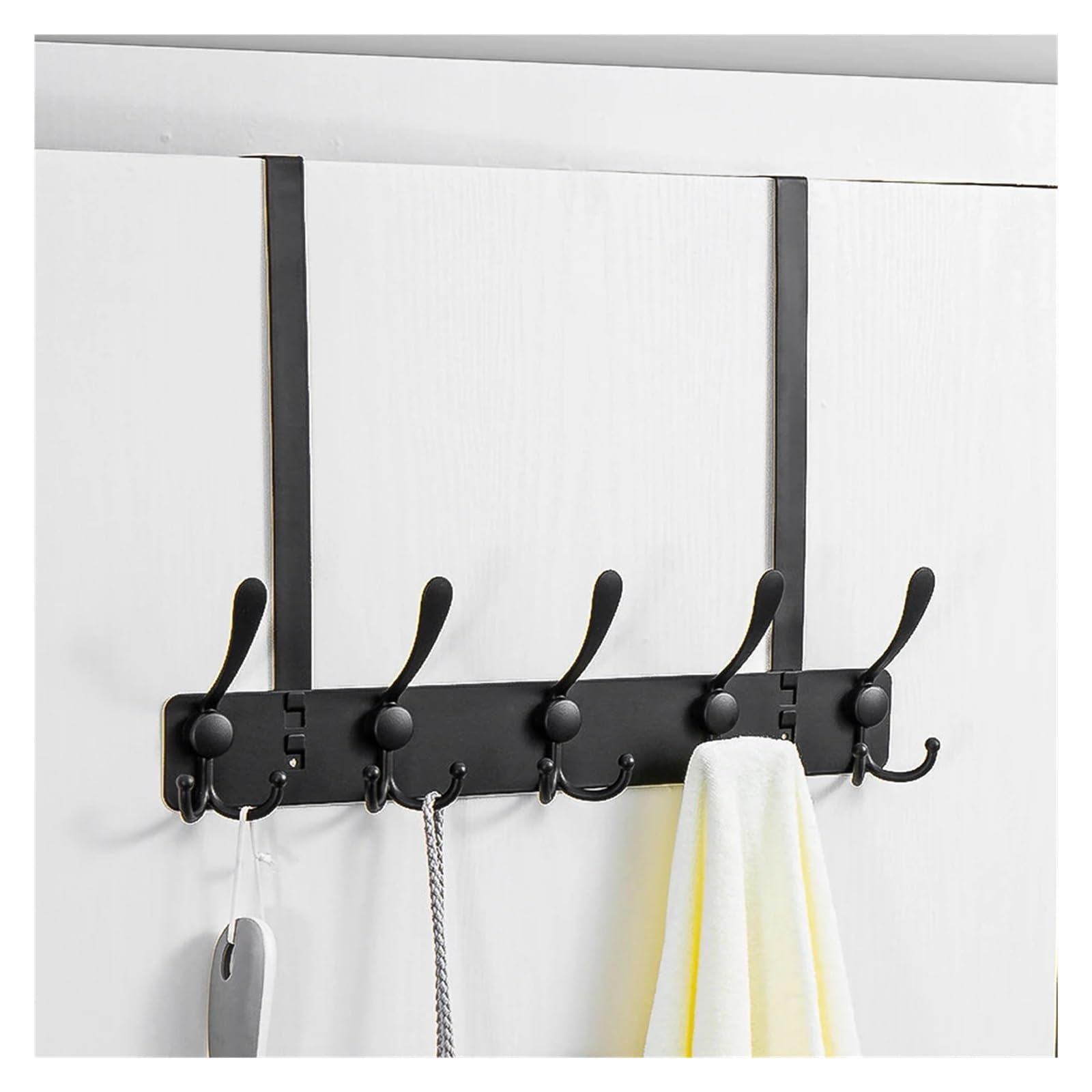 Ganchos Para Colgar Puerta Ganchos sobre la puerta fácil de instalar perchero soporte montado en la pared percha abrigo sombrero toalla(Color2)