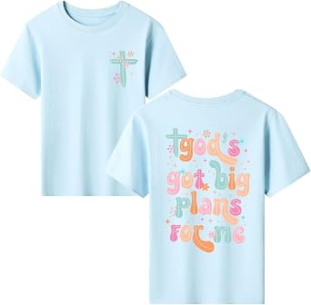 Christian Shirts for Girls Bible Verse God Shirt Kids Graphic Tees Cute Cross Outfits Floral Print Summer Top