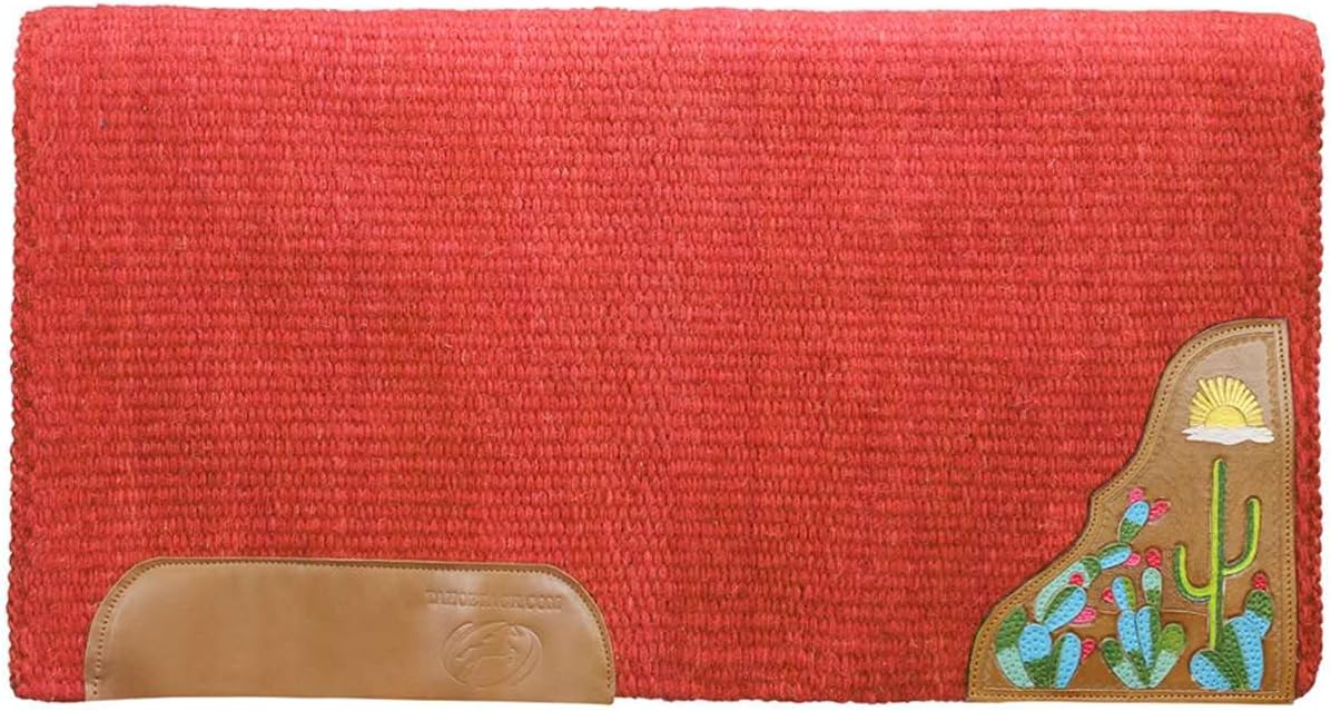 Tahoe Tack 34" x 36" Zara Cactus Solid New Zealand Wool Western Saddle Blanket Pad