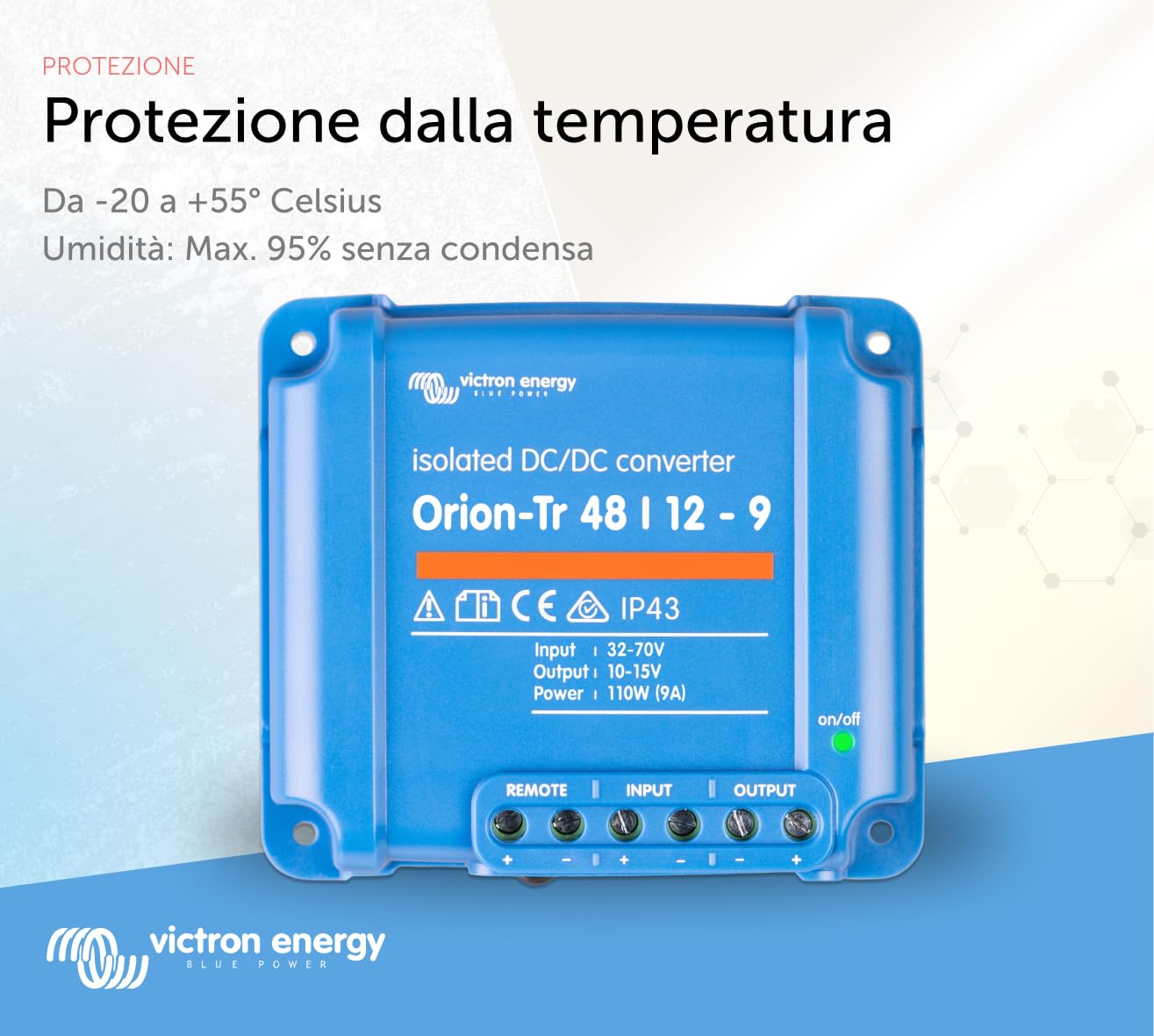 Victron Energy Orion-Tr IP43 48/12-Volt 9 amp 110-Watt Convertitore DC-DC, Isolato