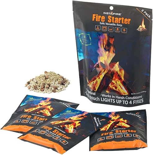 Miniatura 6 de (3 paquetes) Insta-Fire Fire Starter perfecto para campamento, emergencias, senderismo, pesca, canotaje, hogueras, parrillas, supervivencia,