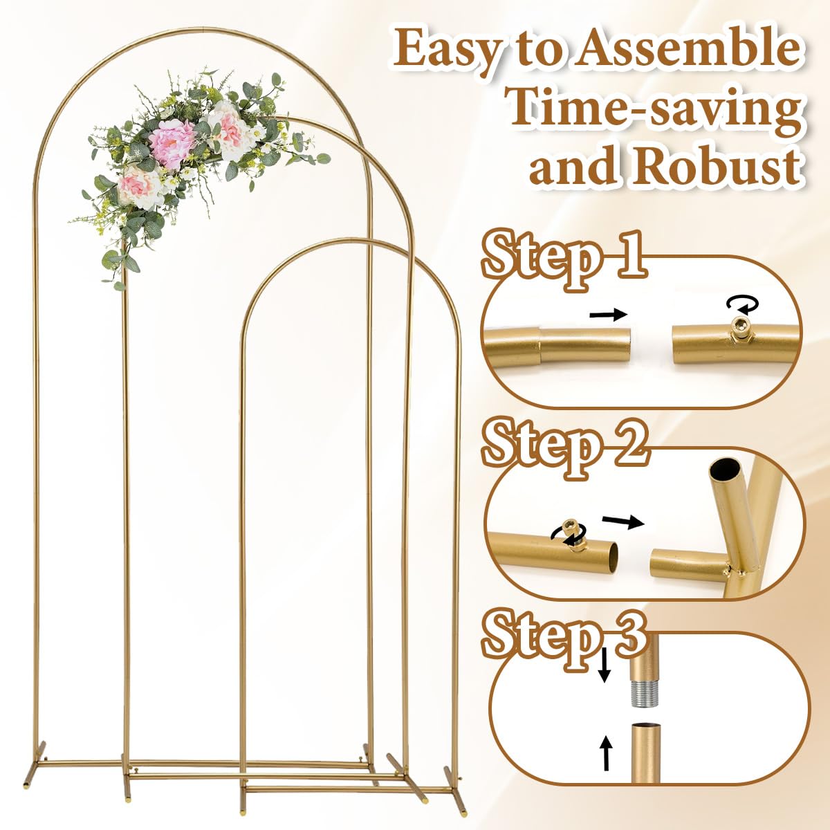 Arche Métallique Blanche 2.2m Pour Mariage & Fêtes - Support Décoration Cérémonie