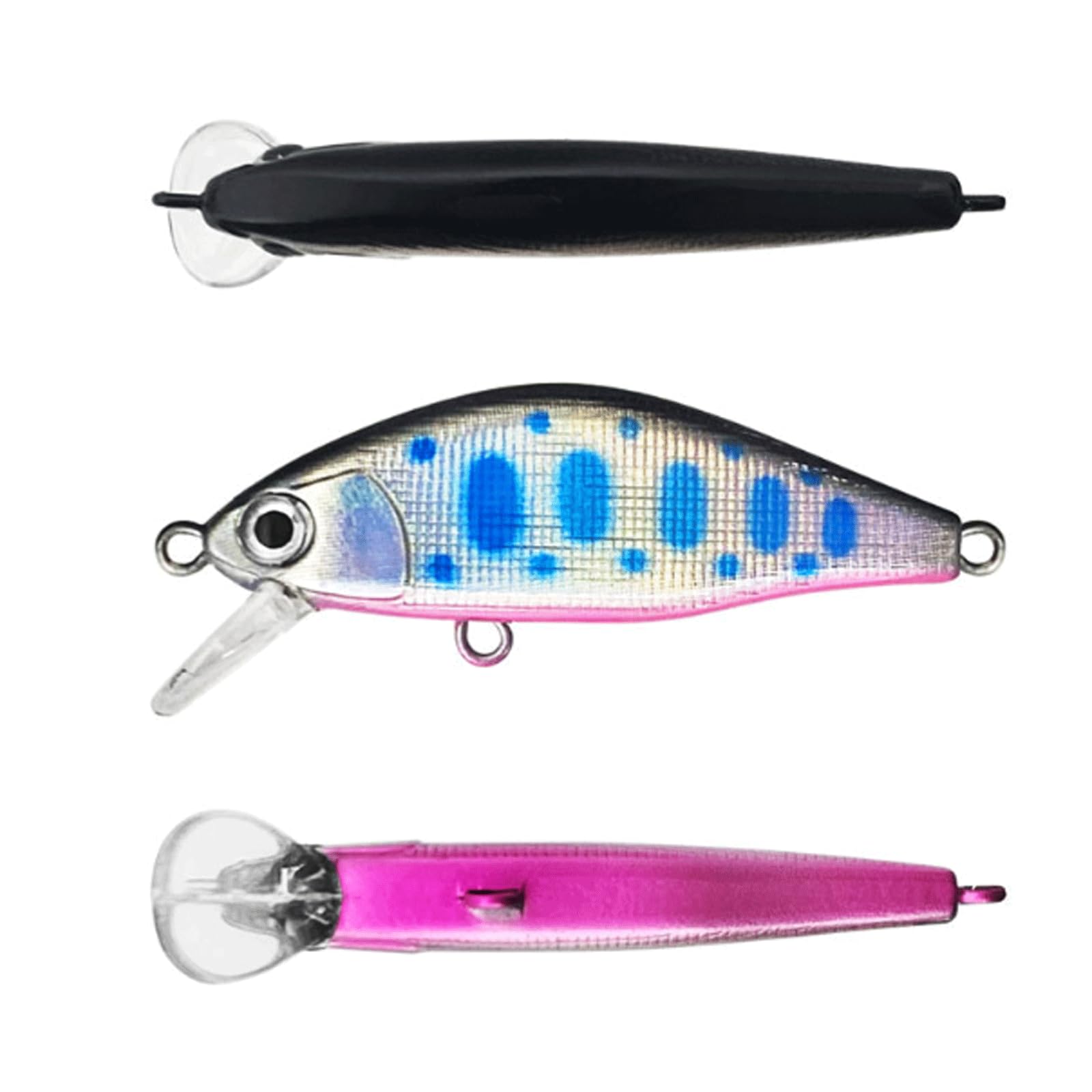 Leurres de pêche, 3 pièces, leurres coulants de type minnow, 4 g, 50 mm, leurres durs artificiels, longueur 1,5-2,5 m, crankbaits, wobblers, pour la pêche à la truite, à la perche et au bar.