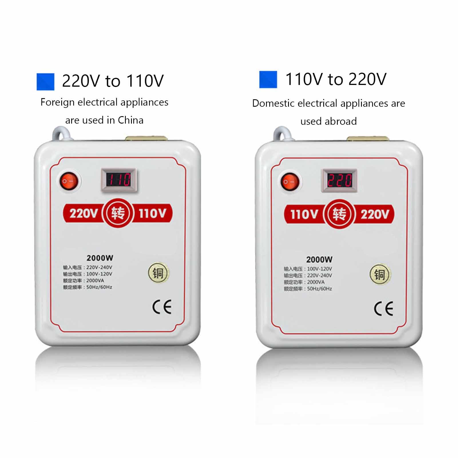 Amazon.co.jp: 2000W 電圧コンバーター変圧器、110V への 220V 電圧
