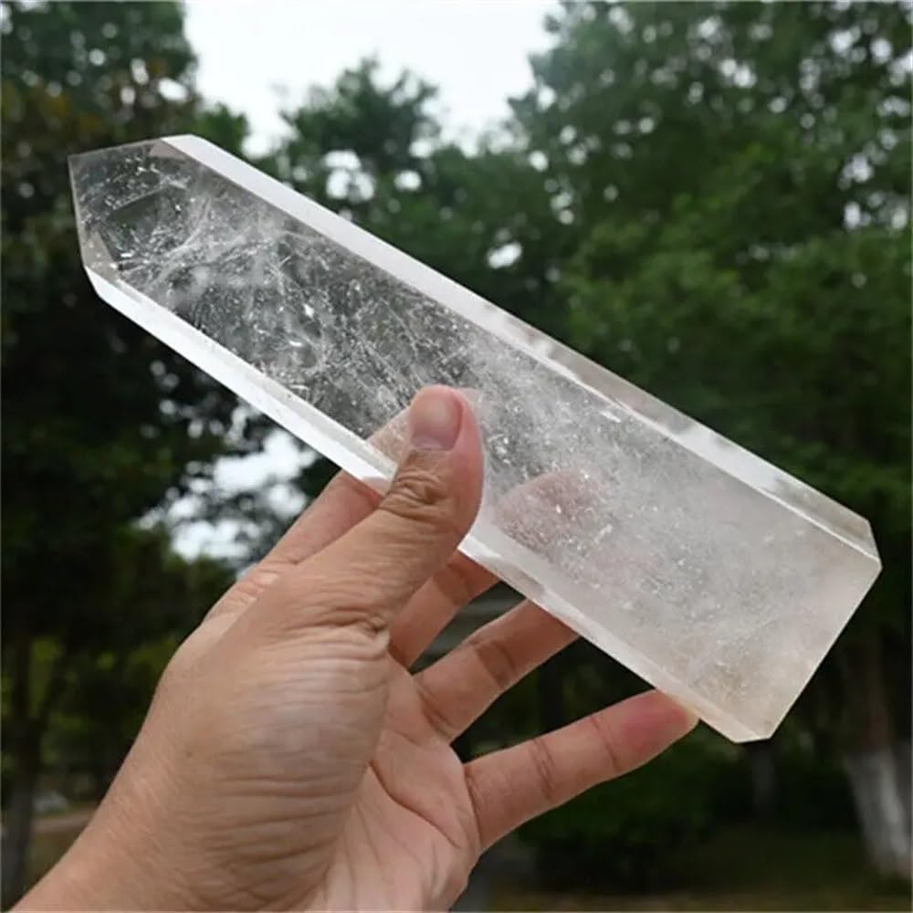 Natural Clear Quartz Obelisk Crystal Wand – Healing Reiki Tower Point Decor (3-4 Inches)