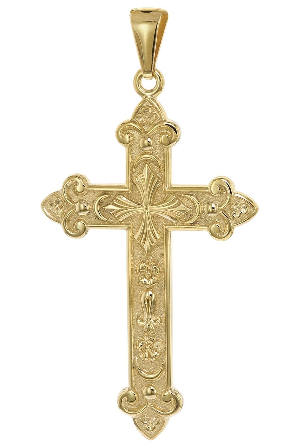 trendor Herren-Anhänger Orthodoxes Kreuz 925 Silber Vergoldet 54 x 29 mm